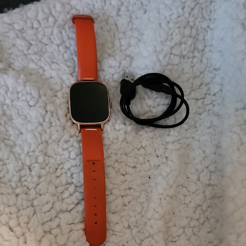 Smartwatch with Orange Strap